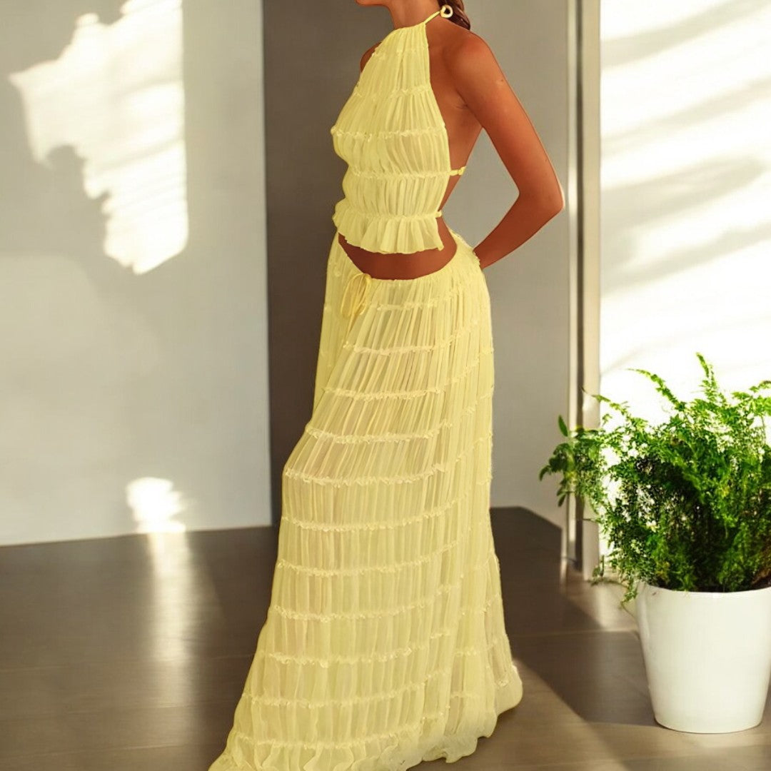 Analia Summer Backless Sling Top Set