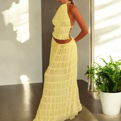 Analia Summer Backless Sling Top Set