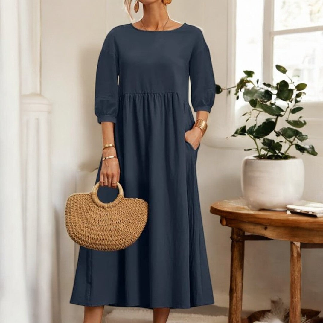 Lorelai Loose Cotton Linen Dress