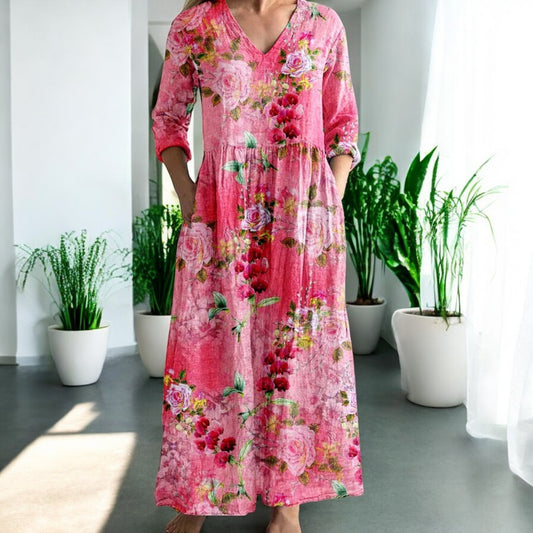 Lyra Summer V-neck Printed Dress