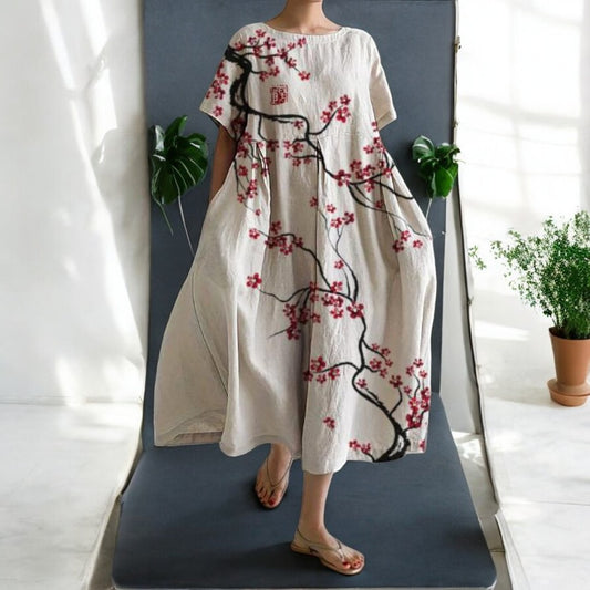 Liana Round Neck Sweet Ladies Dress