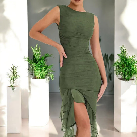 Emryn Midi Dress with Ruffles