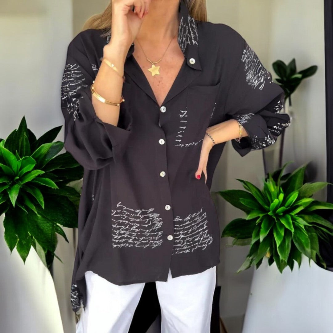 Olivia Handwritten Button-Up Shirt