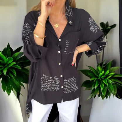 Olivia Handwritten Button-Up Shirt