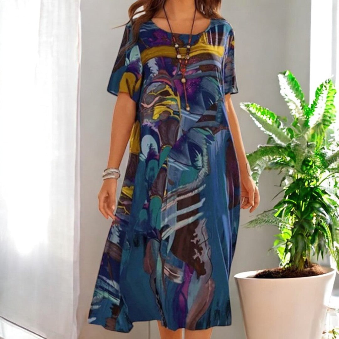Anya Round Neck Loose Beach Dress