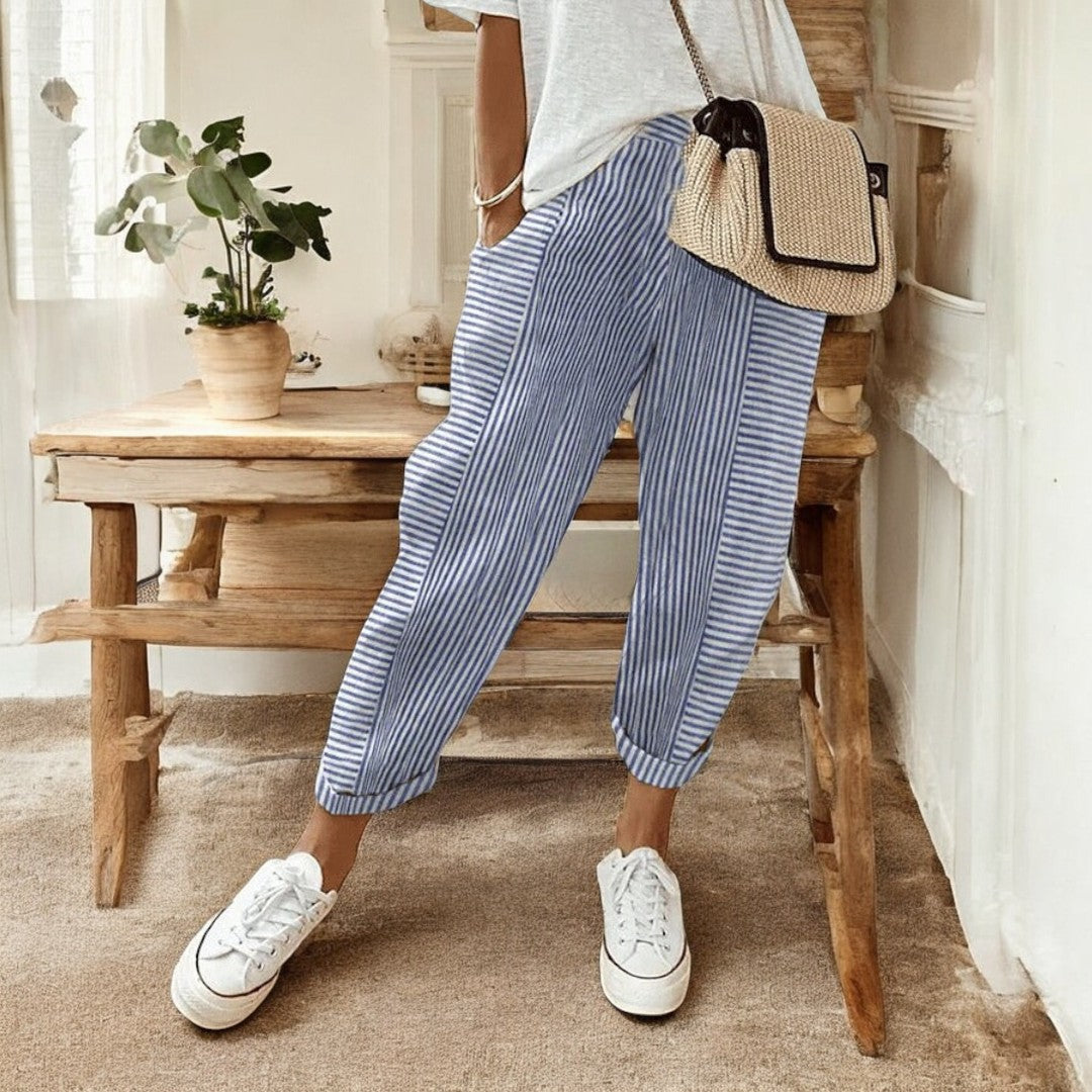 Ariella Striped Cotton Pants