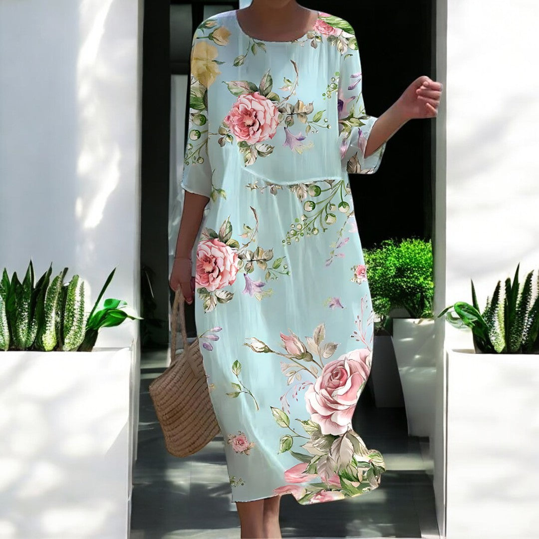 Floral Round Neck Dress