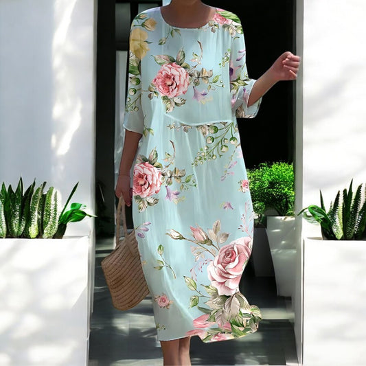 Floral Round Neck Dress