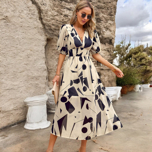 Veronica Charming Dress With V-neck