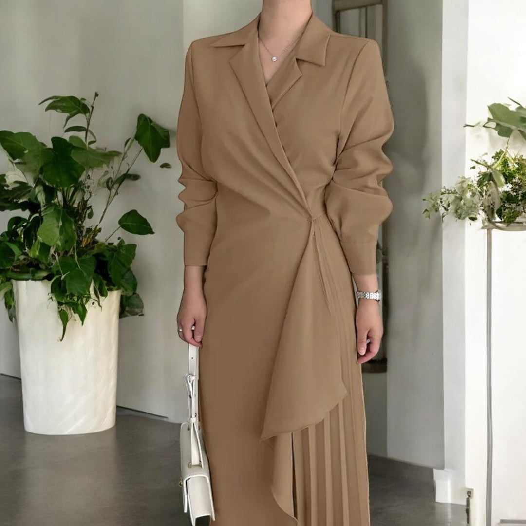 Fatima Pleated Maxi Dress Suit