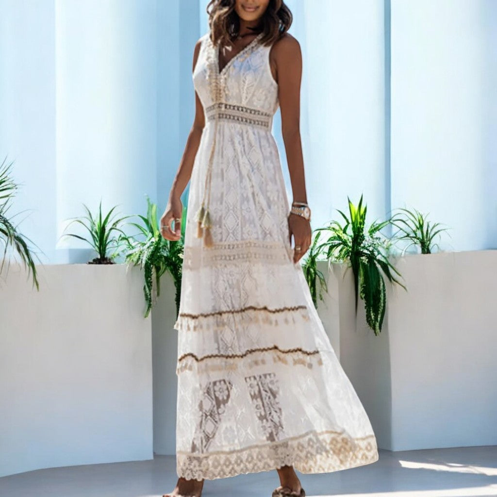 Briella Hollow Lace Maxi Dress