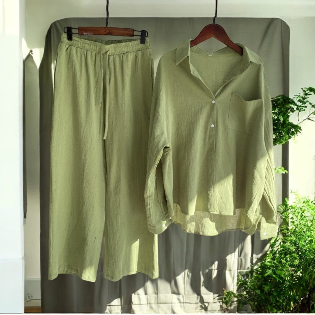Nicole Cotton Linen Shirt Suit