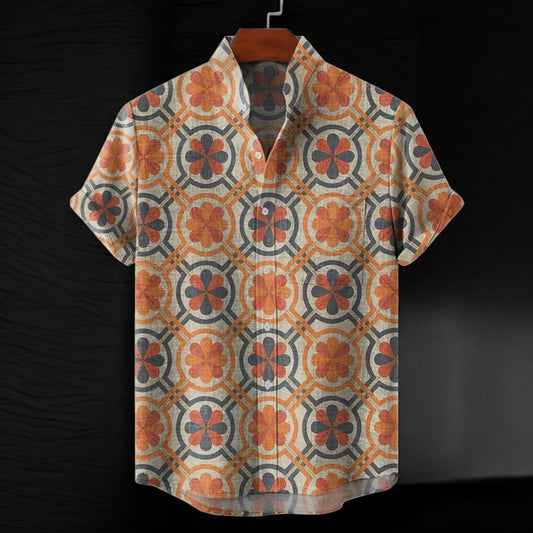 Kane Summer Shirt With Curtain Pattern