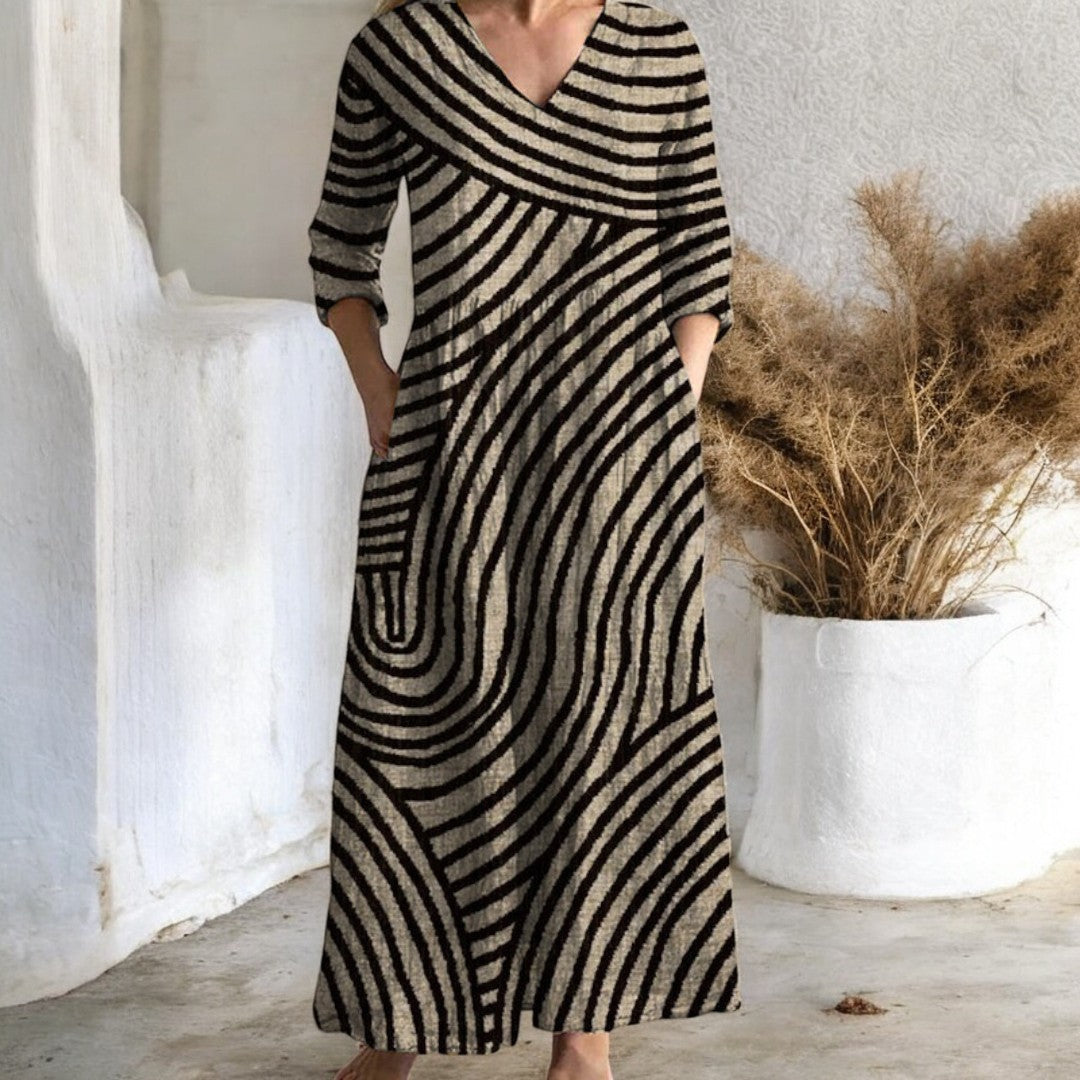 Aliana Vintage Striped Dress