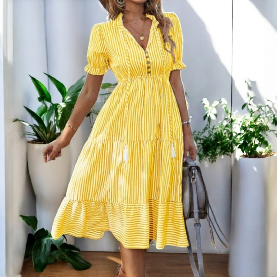 Alma Classy V-neck Dress
