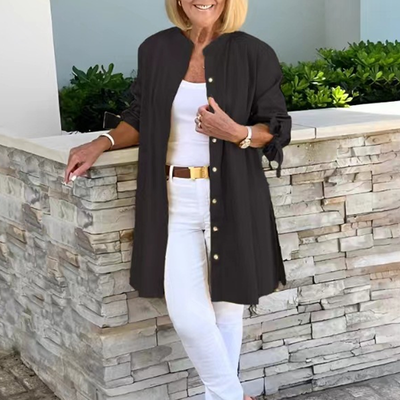 Kathe™ | Elegant Flowing Button-Up Jacket