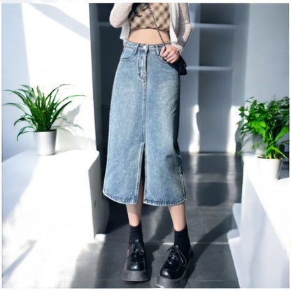 Adelyn Denim Long Skirt Dress