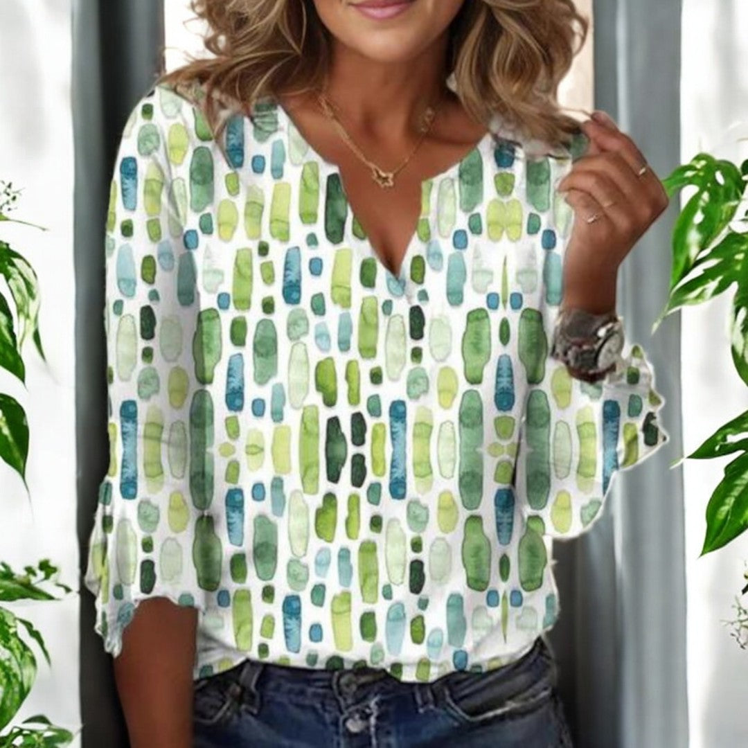 Eliza Sleeve V-neck Blouse