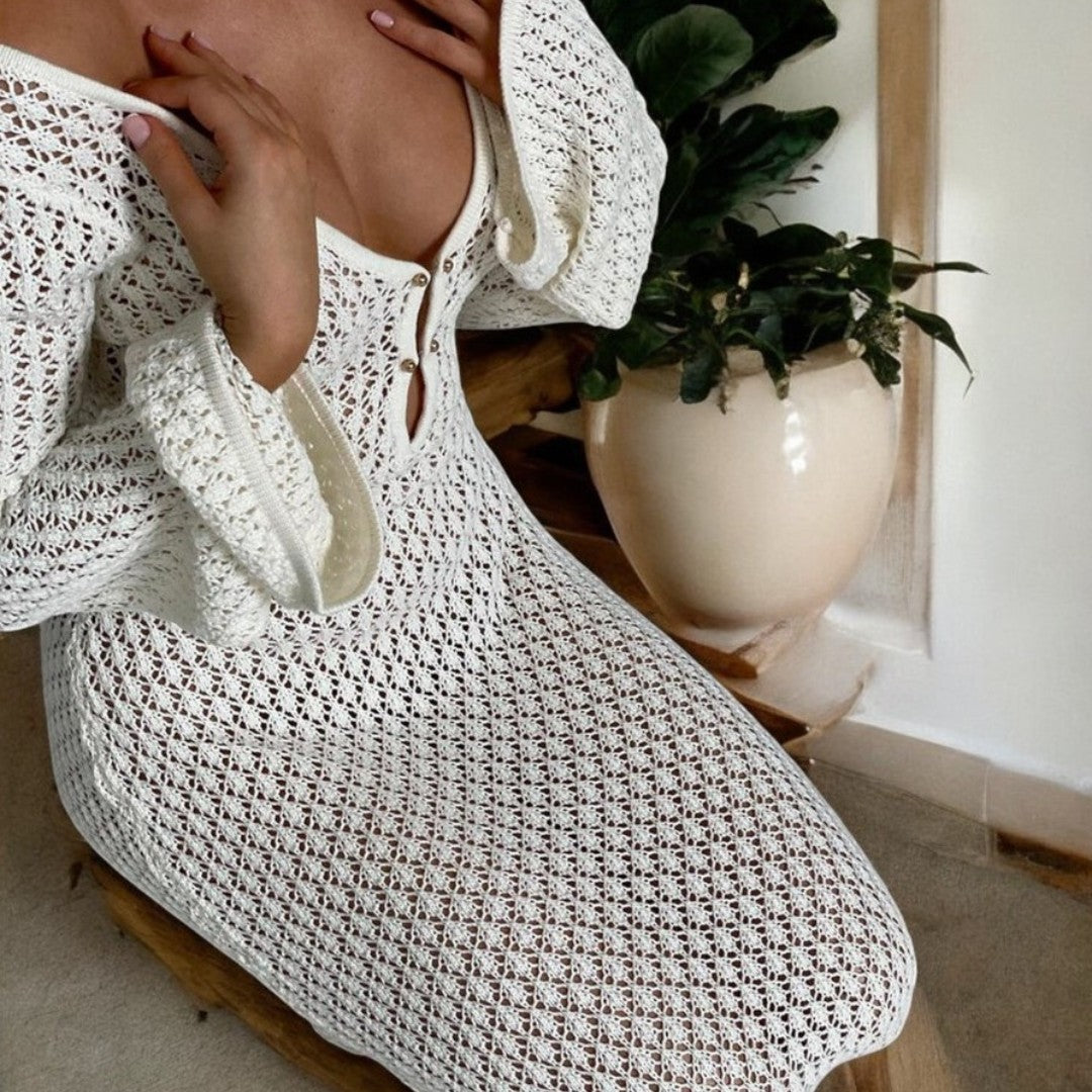 Danielle Backless V Neck Knitted Dress