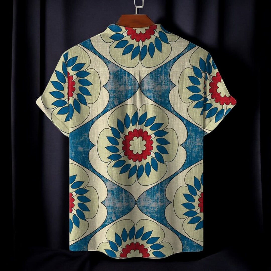 Julius Summer Shirt With Tile Art