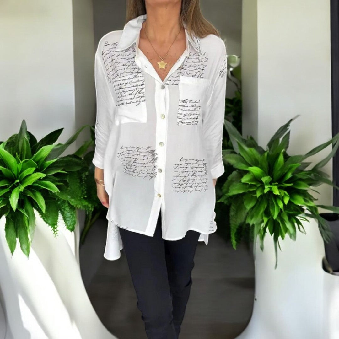 Olivia Handwritten Button-Up Shirt