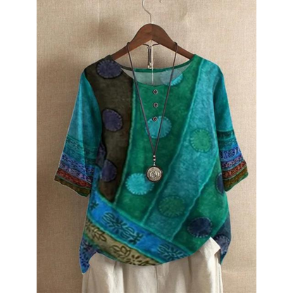 Mallie™ | Boho Patchwork Blouse