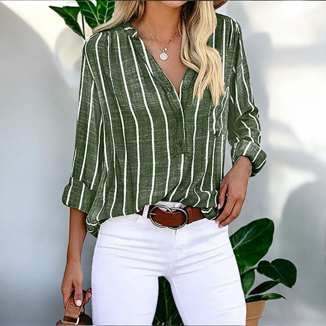 Faye Striped Casual Blouse