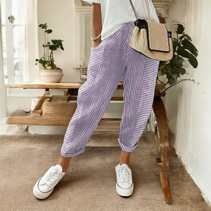 Ariella Striped Cotton Pants