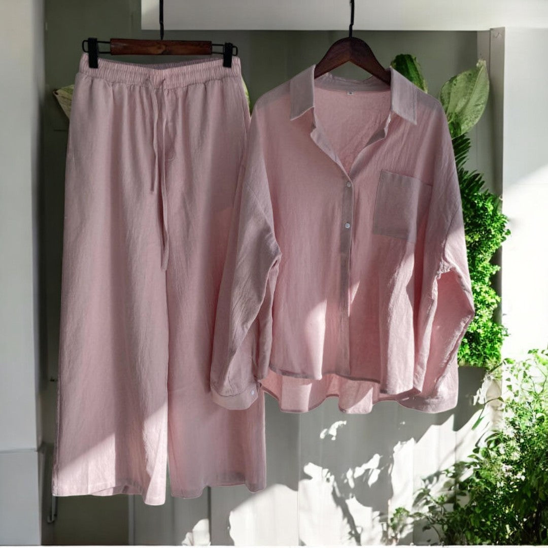Nicole Cotton Linen Shirt Suit