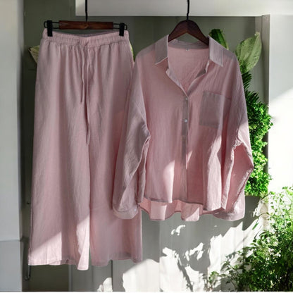 Nicole Cotton Linen Shirt Suit