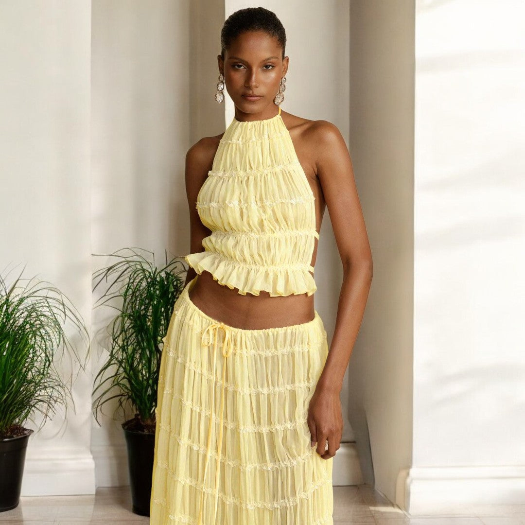 Analia Summer Backless Sling Top Set