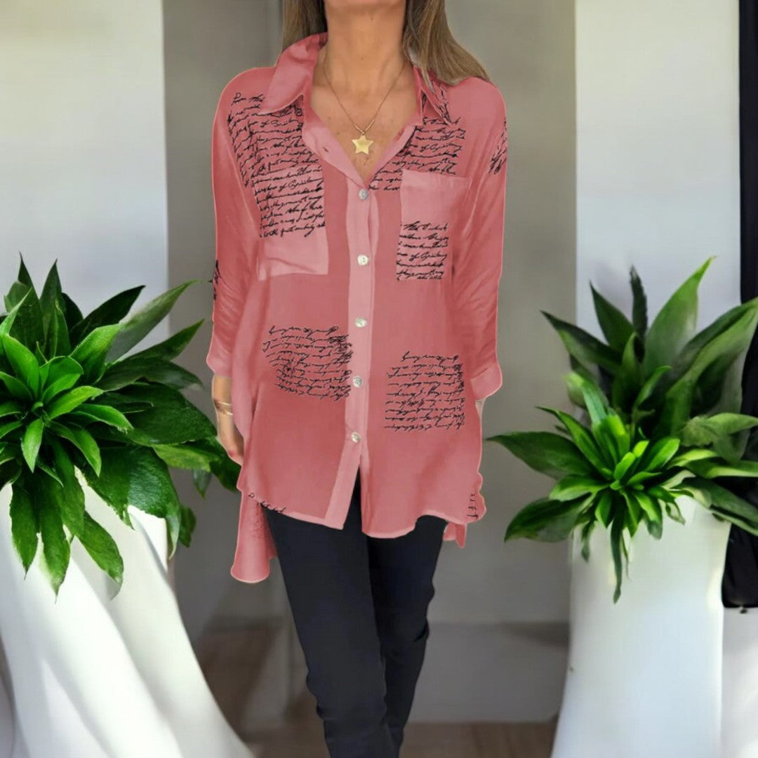 Olivia Handwritten Button-Up Shirt