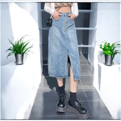 Adelyn Denim Long Skirt Dress