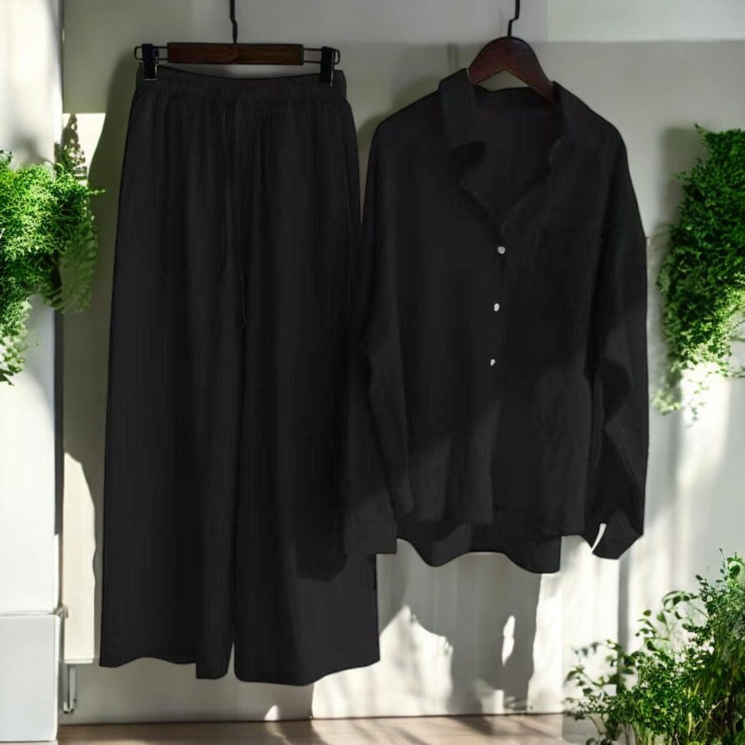Nicole Cotton Linen Shirt Suit