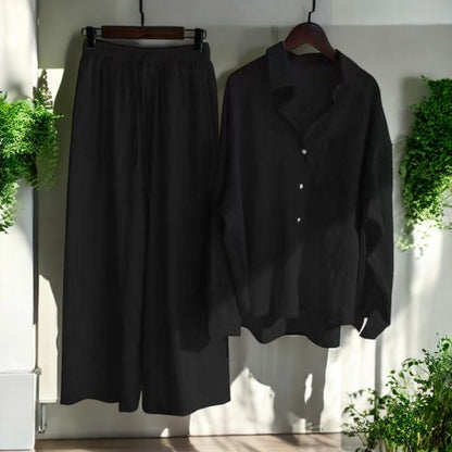 Nicole Cotton Linen Shirt Suit