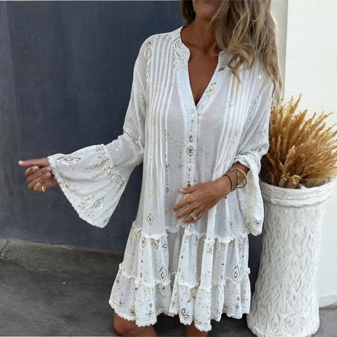 Ellianna Flared Lace Sleeve Dress