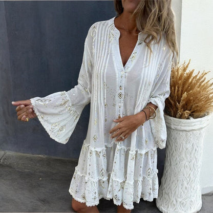 Ellianna Flared Lace Sleeve Dress