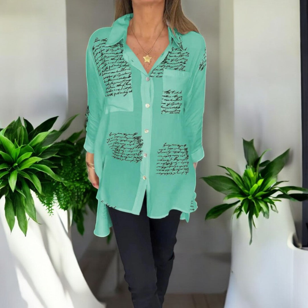 Olivia Handwritten Button-Up Shirt