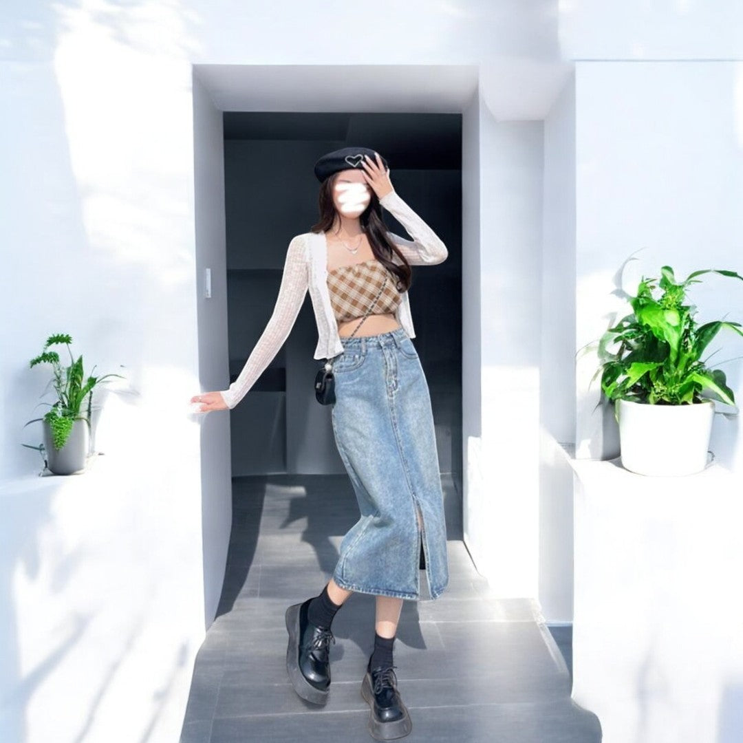 Adelyn Denim Long Skirt Dress