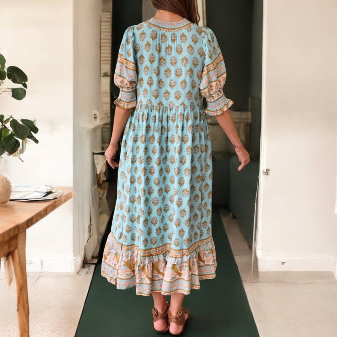 Lylah V-neck Half Sleeve Dress