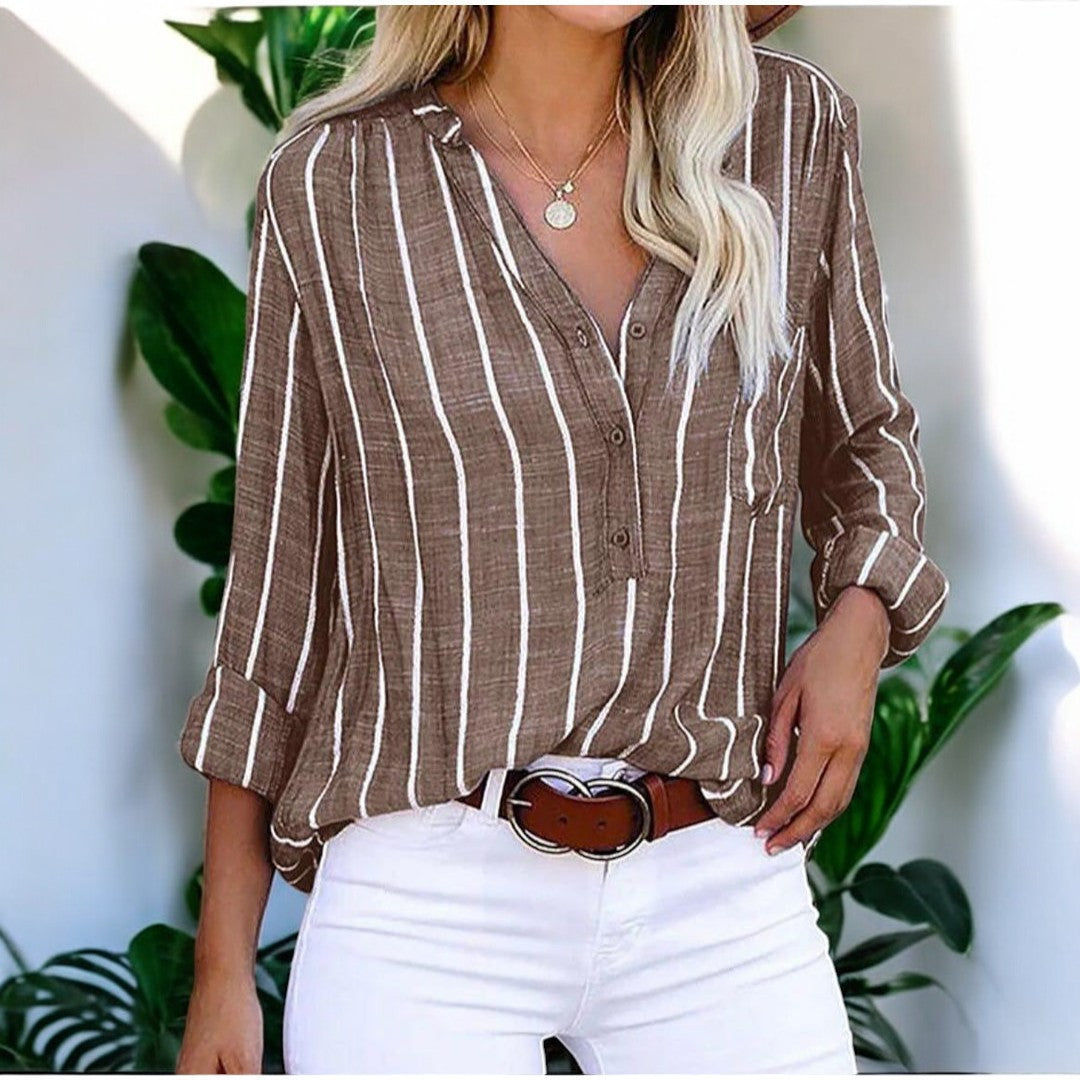 Faye Striped Casual Blouse