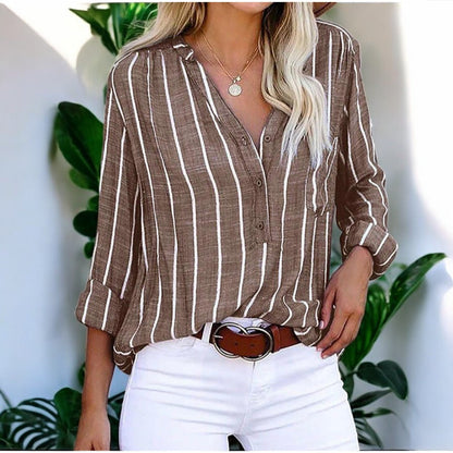 Faye Striped Casual Blouse