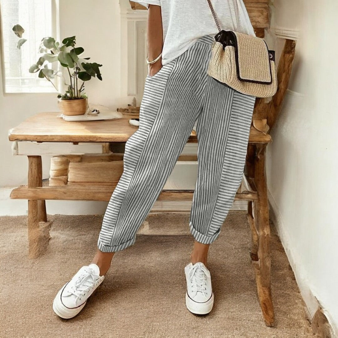 Ariella Striped Cotton Pants