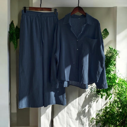 Nicole Cotton Linen Shirt Suit