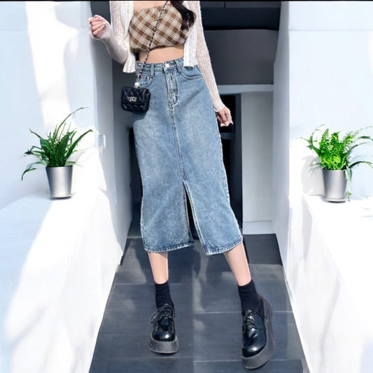 Adelyn Denim Long Skirt Dress