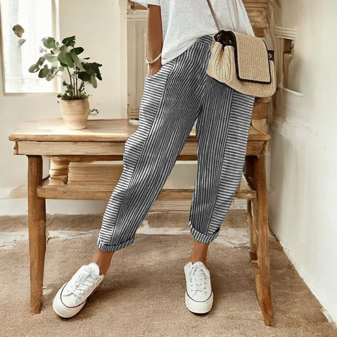 Ariella Striped Cotton Pants