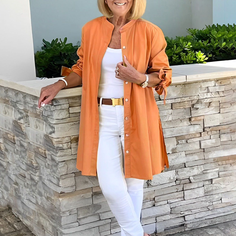 Kathe™ | Elegant Flowing Button-Up Jacket