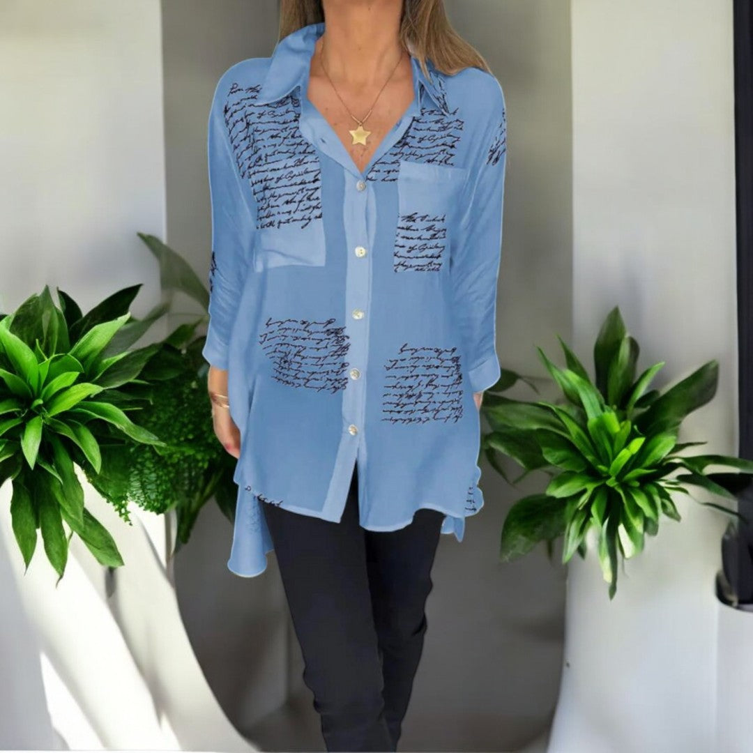 Olivia Handwritten Button-Up Shirt