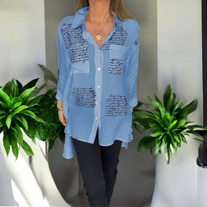 Olivia Handwritten Button-Up Shirt