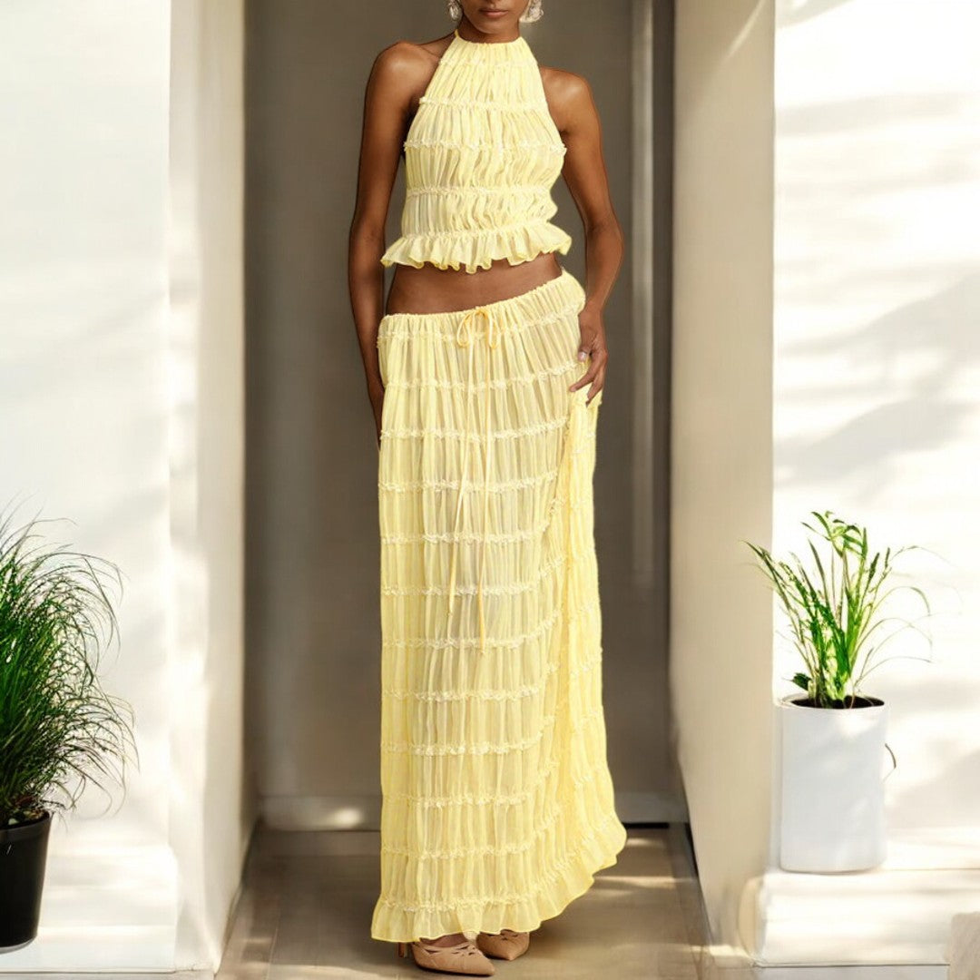 Analia Summer Backless Sling Top Set
